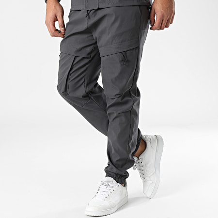 Classic Series - Set giacca con zip e pantaloni cargo grigio antracite