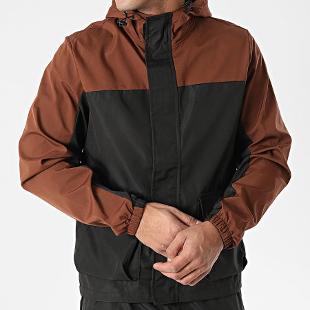 Classic Series - Set giacca con zip e pantaloni cargo neri e marroni