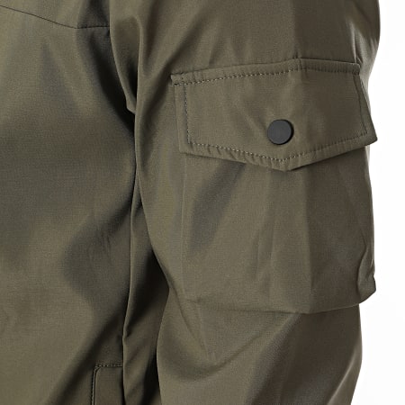 Classic Series - Conjunto de chaqueta con capucha y cremallera y pantalón cargo verde caqui