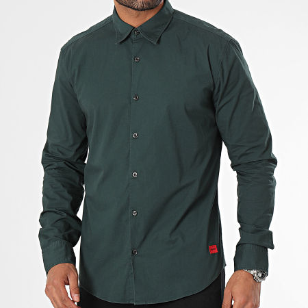 HUGO - Chemise Manches Longues Ermo 50500216 Vert Bouteille