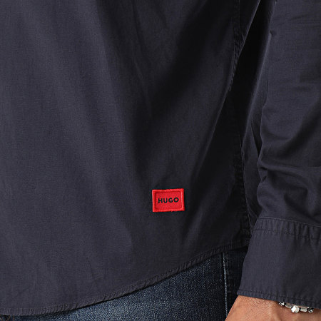 HUGO - Camisa de manga larga Ermo 50500216 Azul marino