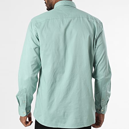 Tommy Hilfiger - Camisa de manga larga Flex Poplin 0934 Verde claro