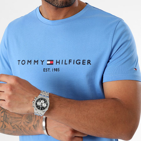 Tommy Hilfiger - Maglietta Slim Logo 1797 Azzurro
