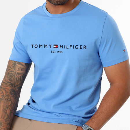 Tommy Hilfiger - Tee Shirt Slim Logo 1797 Bleu Clair