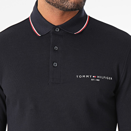 Tommy Hilfiger - Polo Manches Longues Slim Tipped Place 3217 Bleu Marine