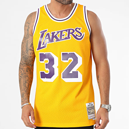 Mitchell and Ness - Maillot De Basketball Swingman Home Los Angeles Lakers Magic Johnson Jaune