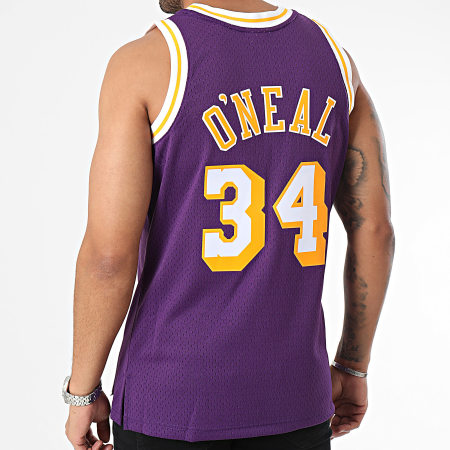 Mitchell and Ness - Los Angeles Lakers Camiseta Swingman Road Baloncesto Shaquille ONeal Violeta