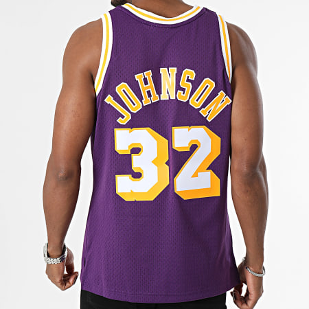 Mitchell and Ness - Los Angeles Lakers Camiseta de baloncesto Magic Johnson Purple Swingman Road