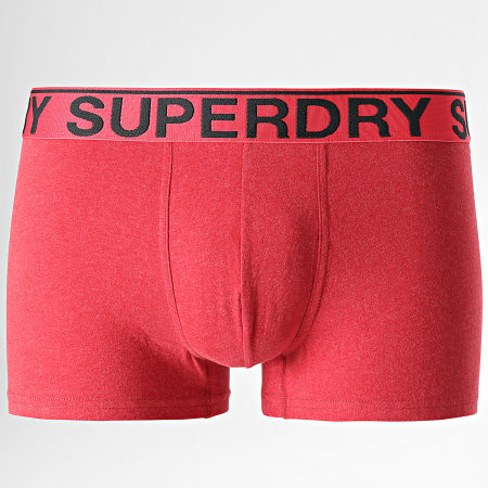 Superdry - Set di 3 boxer classici Grigio erica rosso grigio antracite