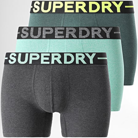 Superdry - Lote de 3 calzoncillos bóxer Classic Charcoal Green
