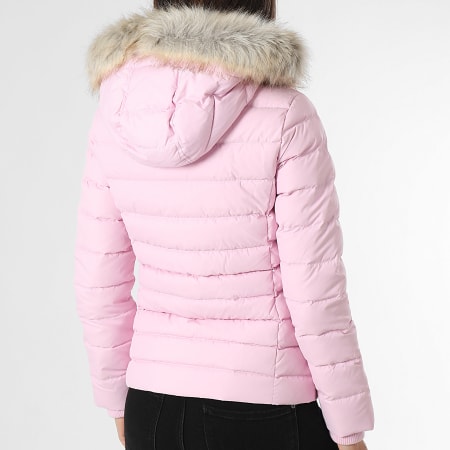 Tommy Jeans Doudoune Capuche Fourrure Femme Basic 8588 Rose Ryses