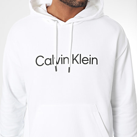 Calvin Klein - Felpa con cappuccio Hero Logo Comfort 1345 Bianco