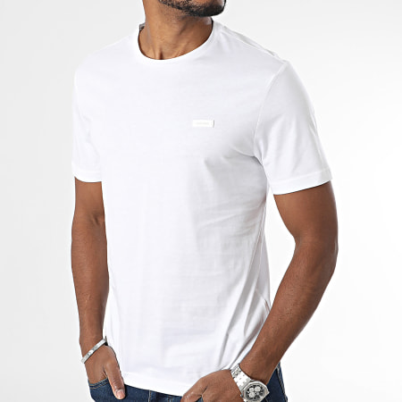 Calvin Klein - Maglietta in cotone liscio 2229 bianco