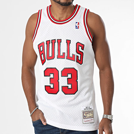 Mitchell and Ness - Maillot De Basketball Home Swingman Chicago Bulls Scottie Pippen Blanc