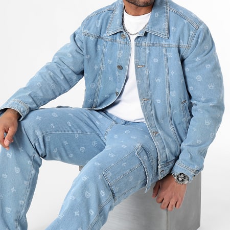 Teddy Yacht Club - Street Couture 0018 Set giacca di jeans e jeans blu grande