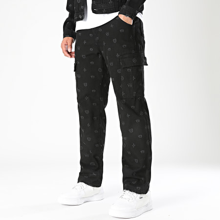 Teddy Yacht Club - Street Couture 0020 Set jeans e giacca grandi neri