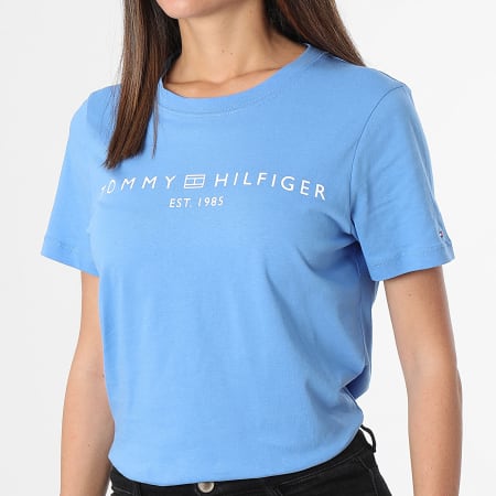 Tommy Hilfiger - Tee Shirt Femme Corp Logo 0276 Bleu Clair