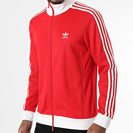Adidas Originals - Beckenbauer IM4511 Chaqueta con cremallera a rayas rojas y blancas