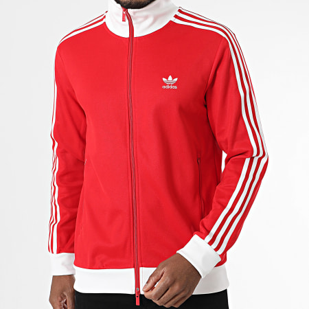 Adidas Originals - Beckenbauer IM4511 Giacca con zip a righe bianche e rosse