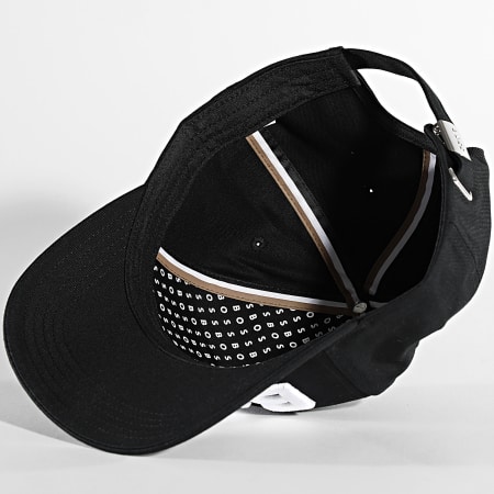 HUGO - Casquette en twill de coton à logo superposé brodé - Noir
