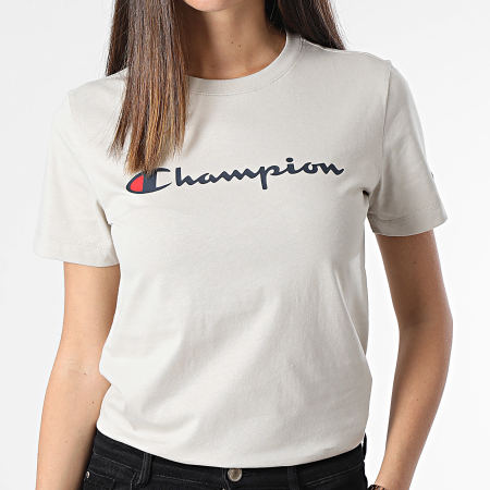 Champion - Maglietta donna girocollo 116578 Beige