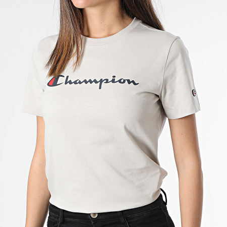 Champion - Tee Shirt Col Rond Femme 116578 Beige