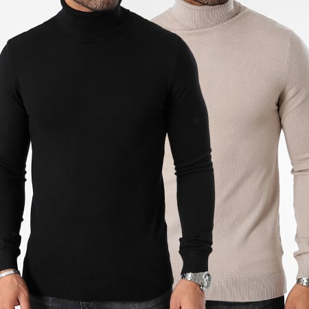 Pull col V arrondi détails ajourés - Bleu - - nu