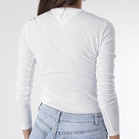 Tommy Jeans - Maglietta donna maniche lunghe Slim Essential Logo 7358 Bianco