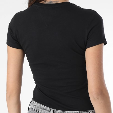 Tommy Jeans - Camiseta Essential Logo Cuello Redondo Mujer 7357 Negro
