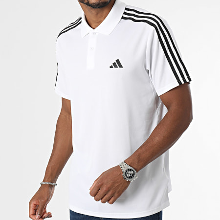 Adidas Sportswear - Polo Manches Courtes A Bandes TR-ES Piq 3Polo IB8109 Blanc