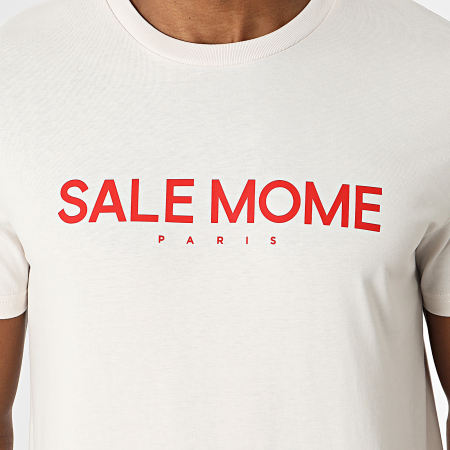Sale Môme Paris - Tee Shirt Notes Beige Rouge