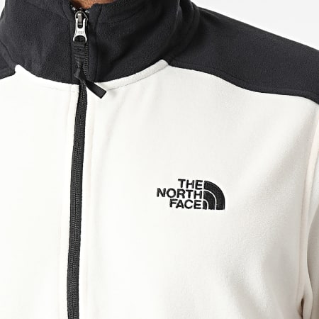 The North Face - Sweat Zippé Polaire Polartec A7ZXV Noir Blanc