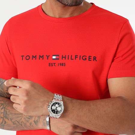 Tommy Hilfiger - Tee Shirt Slim Logo 1797 Rouge