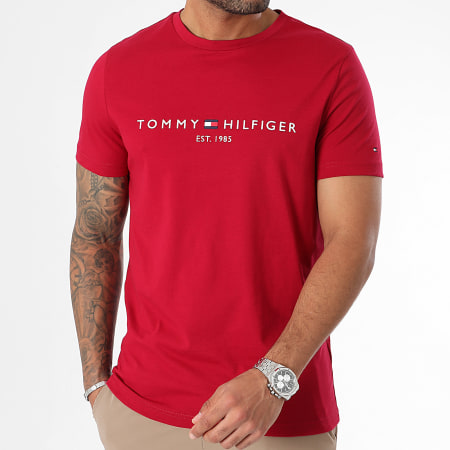 Tommy Hilfiger - Camiseta Slim Logo 1797 Burdeos