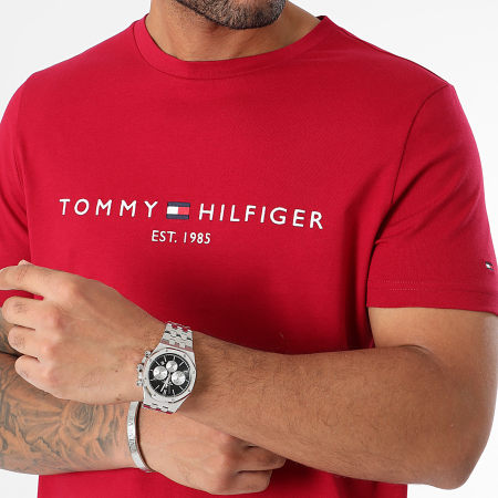 Tommy Hilfiger - Tee Shirt Slim Logo 1797 Bordeaux