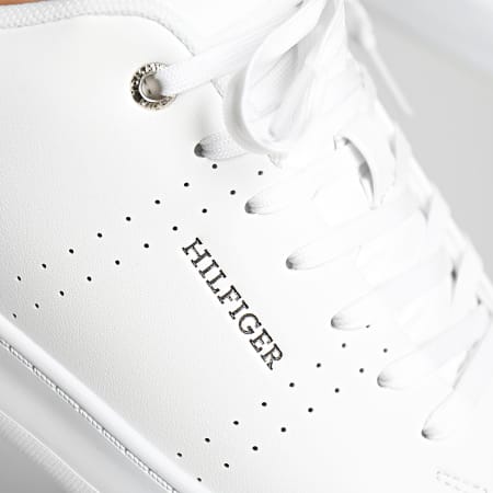 Tommy Hilfiger - Baskets Court Cup Leather Perf Detail 5038 White