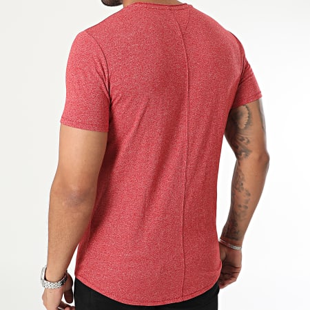 Tommy Jeans - Tee Shirt Slim Jaspe 9586 Rouge Chiné