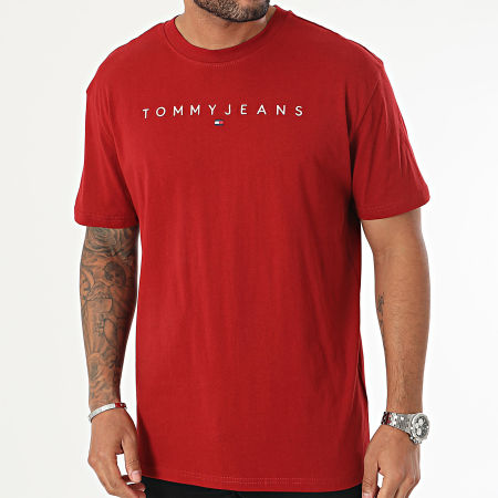 Tommy Jeans - Camiseta Linear Logo 7993 Burdeos