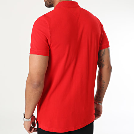 Tommy Jeans - Polo Manches Courtes Slim Placket 8312 Rouge