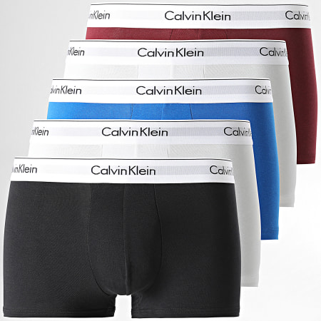 Calvin Klein - Lot De 5 Boxers Modern Cotton Stretch NB3764A Noir Bleu Bordeaux