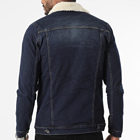 Classic Series - Giacca di jeans Sherpa Slim Fit Collar Raw Blue