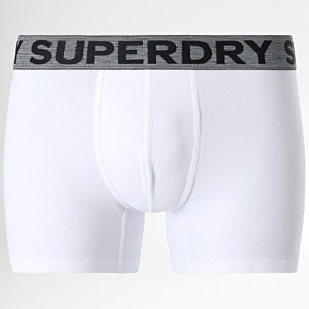 Superdry - Lot De 3 Boxers Classic Noir Gris Chiné Blanc