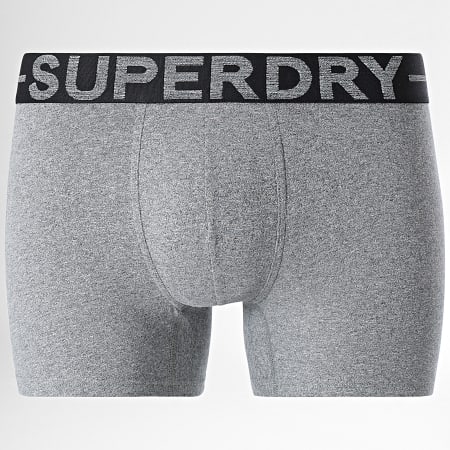 Superdry - Lote de 3 calzoncillos bóxer gris jaspeado clásico