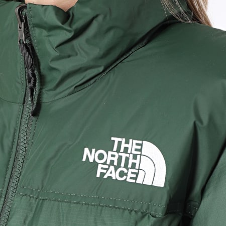 The North Face - Mujeres Retro Nuptse A3XEO Caqui Verde Negro Abrigo