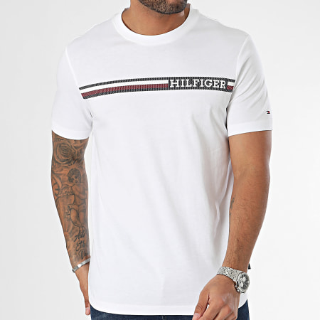 Tommy Hilfiger - Tee Shirt Monotype Chest Stripe 3688 Blanc