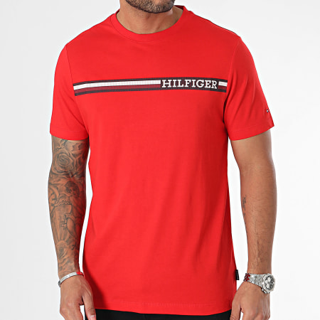 Tommy Hilfiger - Tee Shirt Monotype Chest Stripe 3688 Rouge