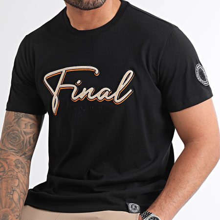Final Club - Tee Shirt Ricamo 3D Firma 1122 Nero