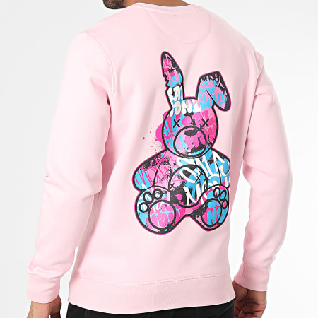 Sale Môme Paris - Felpa girocollo Rosa Graffiti Rabbit