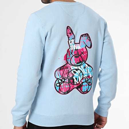 Sale Môme Paris - Felpa girocollo Graffiti Rabbit blu chiaro