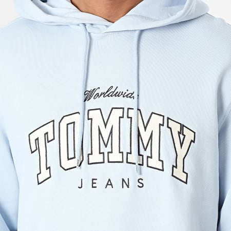 Tommy Jeans - Sudadera con capucha Regular Varsity 8401 Azul claro